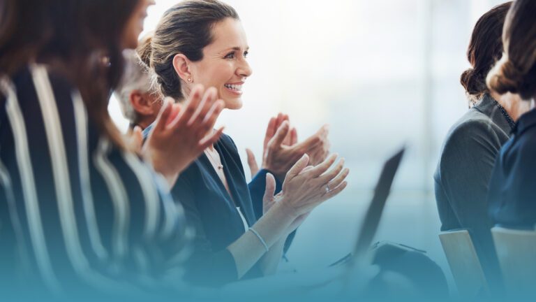 coworkers clapping