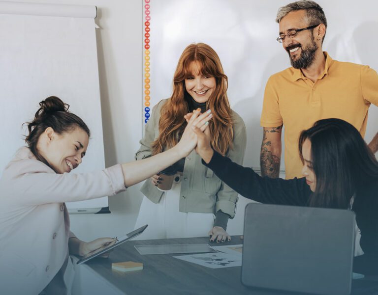 4 coworkers working together toward ending mental health stigmas in their workplace.