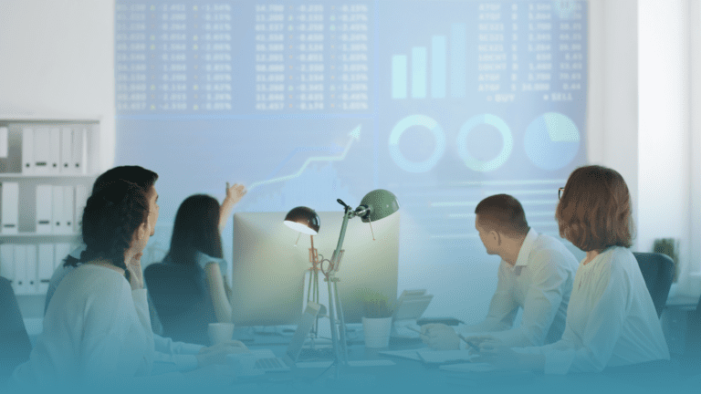 coworkers looking at chart to see the impact of ROI on workforce mental health