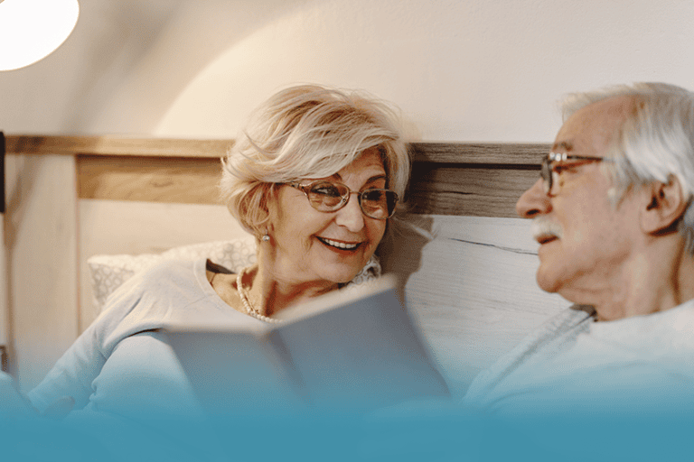 older couple learning how they can get better sleep for older adults and caregivers